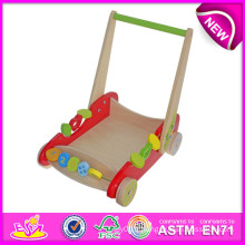 Nouveaux jouets en bois de remorque de style pour des enfants, jouets en bois de remorque de jouet pour des enfants, jouets en bois de remorque bébé poussant le chariot W16e013